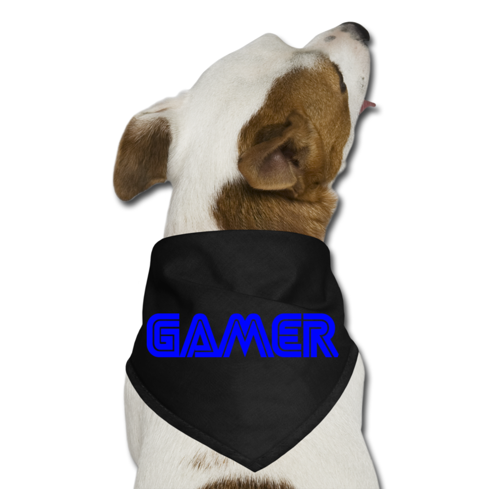 Gamer Word Text Art Dog Bandana - black