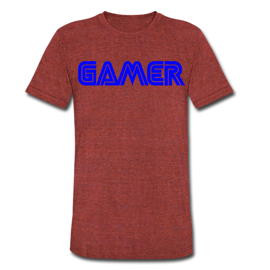 Gamer Word Text Art Unisex Tri-Blend T-Shirt - heather cranberry