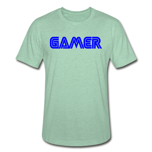 Gamer Word Text Art Unisex Heather Prism T-Shirt - heather prism mint