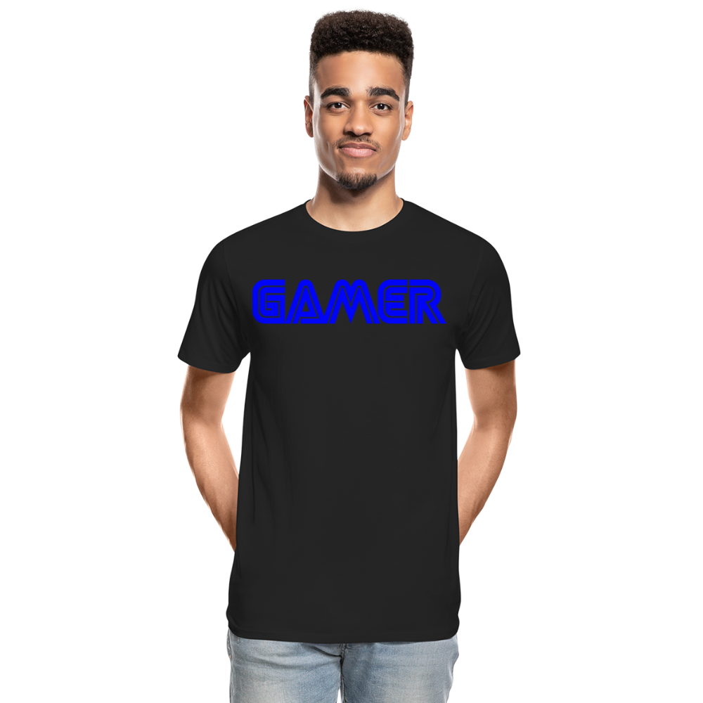 Gamer Word Text Art Men’s Premium Organic T-Shirt - black
