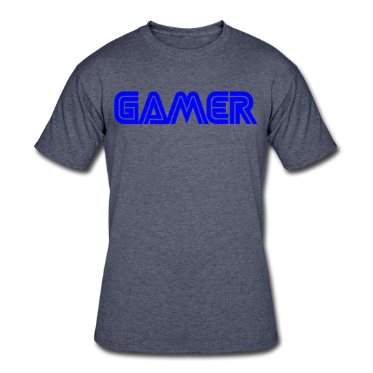 Gamer Word Text Art Men’s 50/50 T-Shirt - navy heather