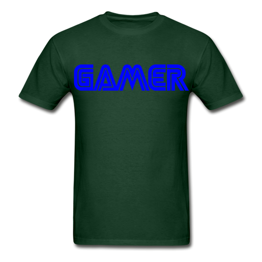 Gamer Word Text Art Gildan Ultra Cotton Adult T-Shirt - forest green