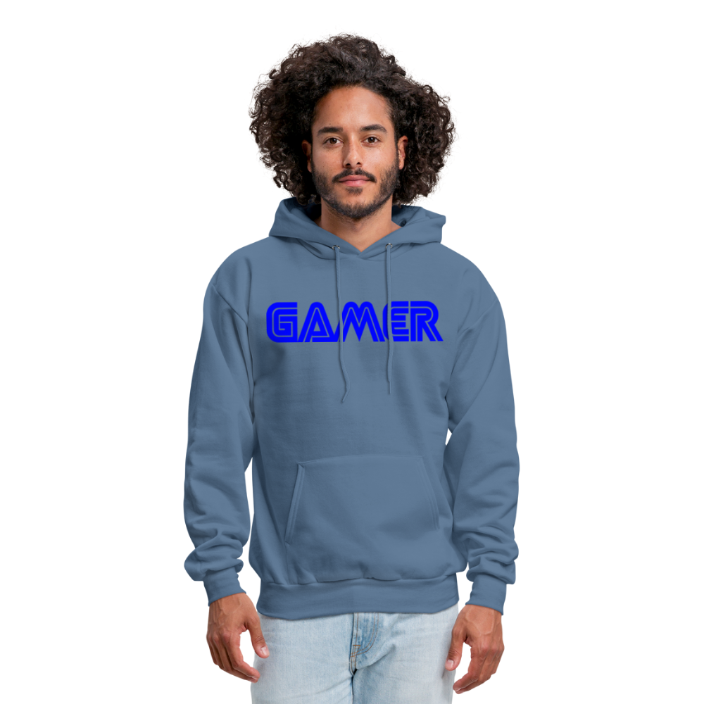 Gamer Word Text Art Men's Hoodie - denim blue