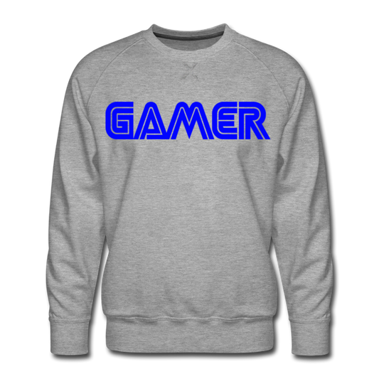Gamer Word Text Art Men’s Premium Sweatshirt - heather gray