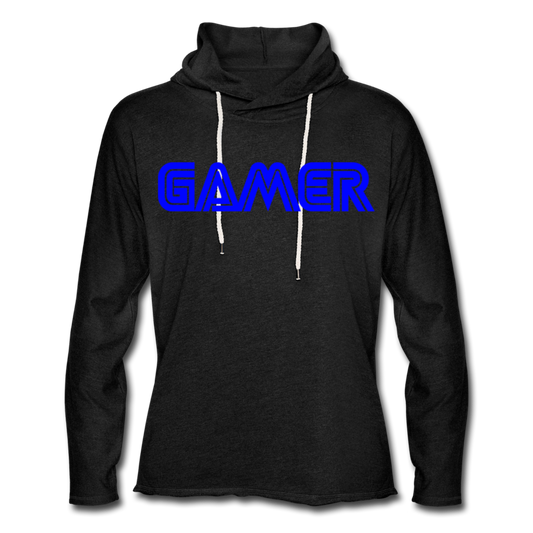 Gamer Word Text Art Unisex Lightweight Terry Hoodie - charcoal gray