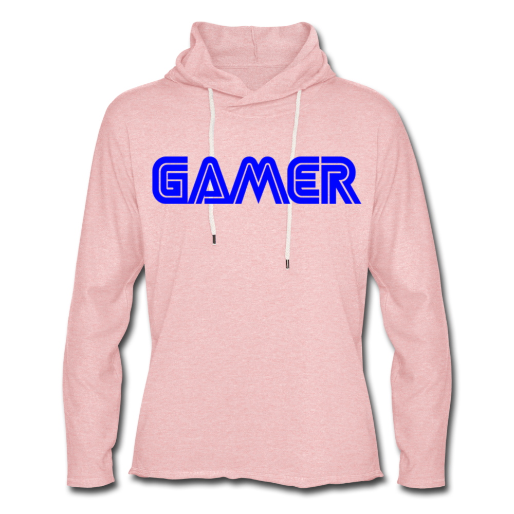 Gamer Word Text Art Unisex Lightweight Terry Hoodie - cream heather pink
