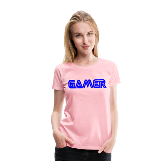 Gamer Word Text Art Women’s Premium T-Shirt - pink