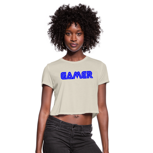 Gamer Word Text Art Women's Cropped T-Shirt - dust