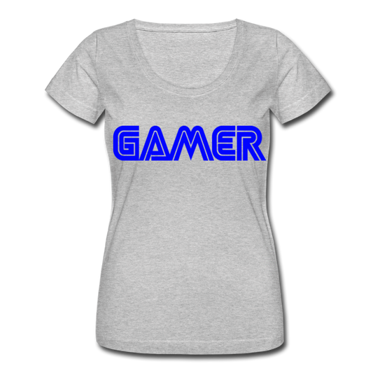 Gamer Word Text Art Women's Scoop Neck T-Shirt - heather gray