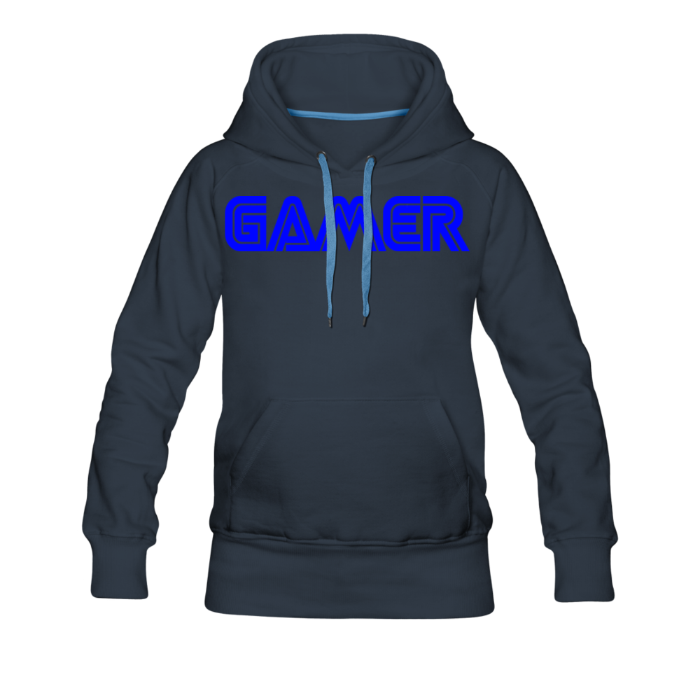 Gamer Word Text Art Women’s Premium Hoodie - navy