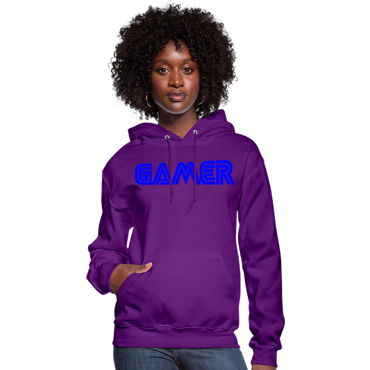 Gamer Word Text Art Women's Hoodie - purple