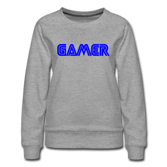 Gamer Word Text Art Women’s Premium Sweatshirt - heather gray