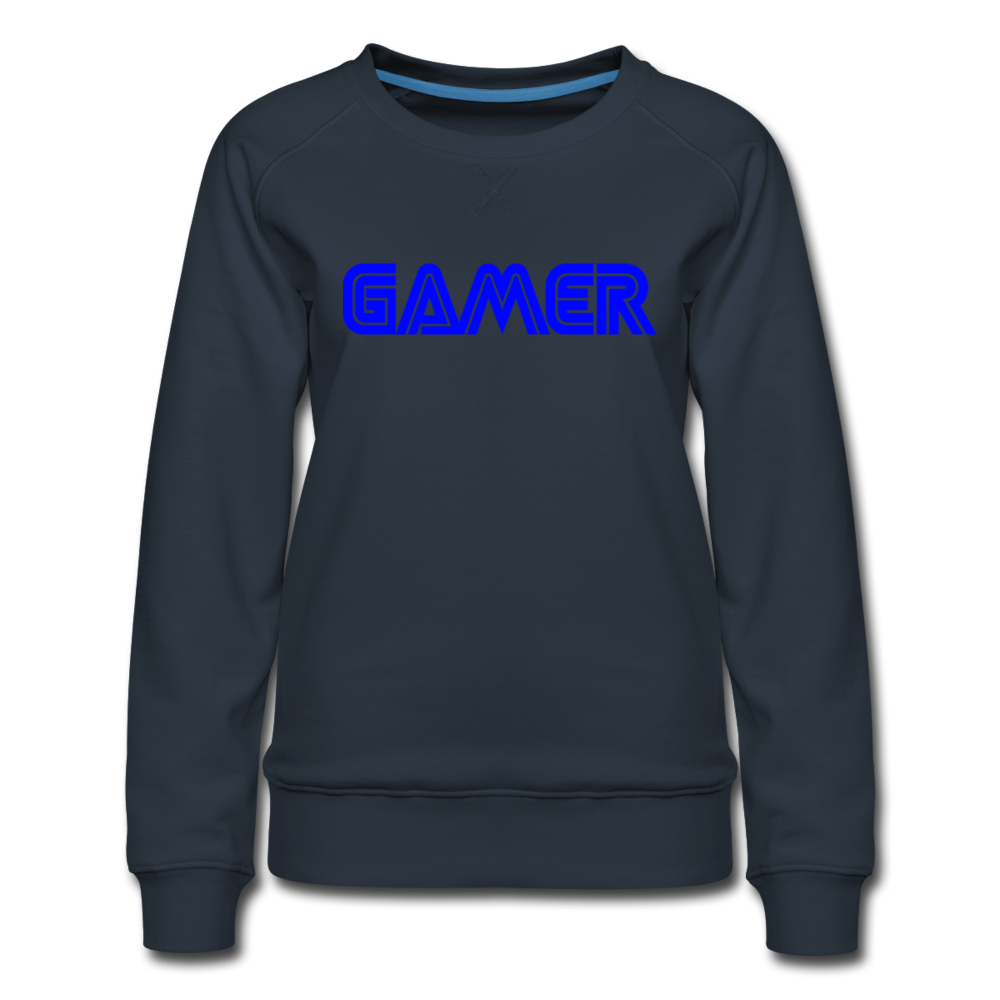Gamer Word Text Art Women’s Premium Sweatshirt - navy