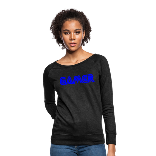 Gamer Word Text Art Women’s Crewneck Sweatshirt - heather black