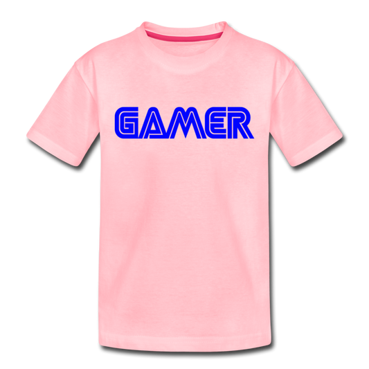 Gamer Word Text Art Kids' Premium T-Shirt - pink