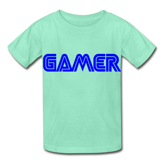 Gamer Word Text Art Hanes Youth Tagless T-Shirt - deep mint