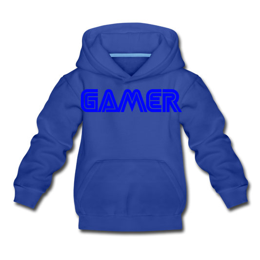 Gamer Word Text Art Kids‘ Premium Hoodie - royal blue