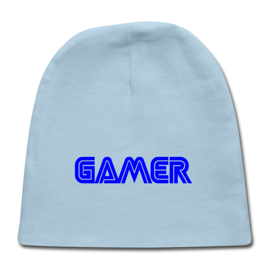 Gamer Word Text Art Baby Cap - light blue