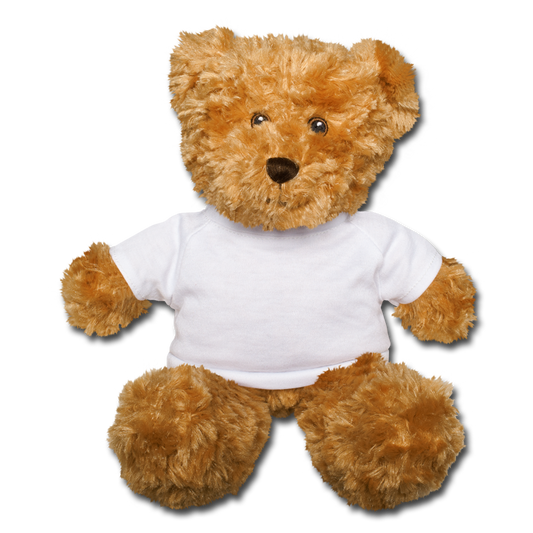 Customizable Teddy Bear add your own photos, images, designs, quotes and more - white