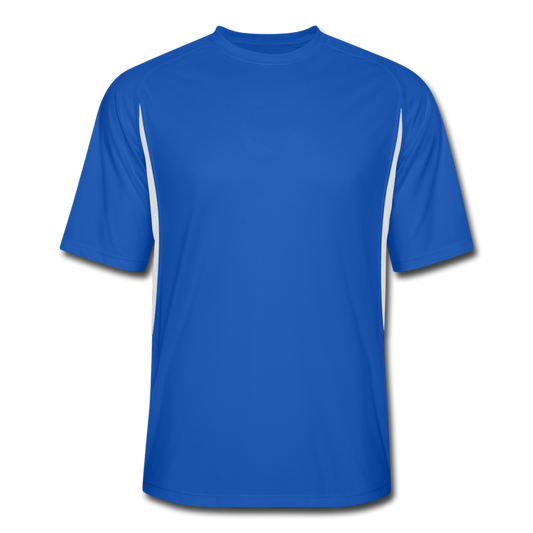 Customizable Men’s Cooling Performance Color Blocked Jersey add your own photos, images, designs, quotes and more - royal/white