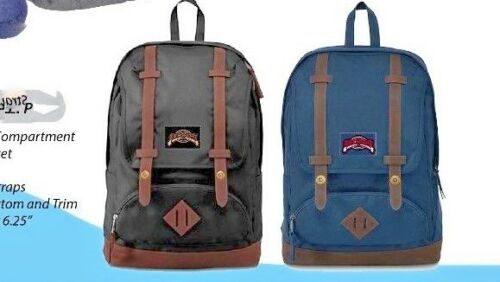 18 inch trendy backpack with leatherette bottom, padded straps, spacious bag