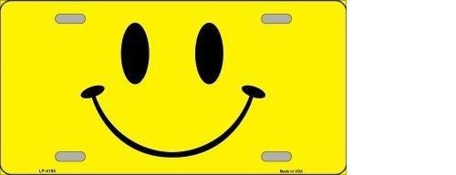HAPPY FACE METAL NOVELTY LICENSE PLATE