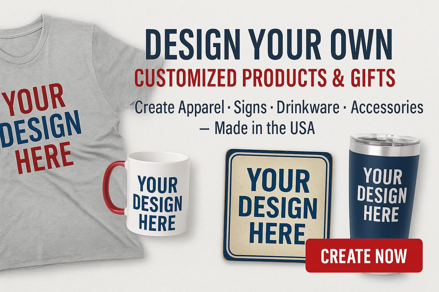 CUSTOMIZE YOUR OWN THING, CREATE SUPER UNIQUE PRODUCTS. USE YOUR DESIGN, PHOTO OR TEXT TO CREATE TOP GEAR AND PERFECT GIFTS. Choose one among hundreds of products, add text and photos. You can adjust position and size to your liking.