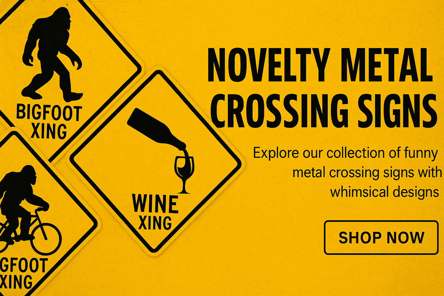 16.5" X 16.5" Inch metal crossing signs, 12"x 12' square size. Made of the highest quality aluminum for a weather resistant finish. They are lightweight and durable and has pre-drilled holes for quick and easy mounting. Proudly made in the USA.