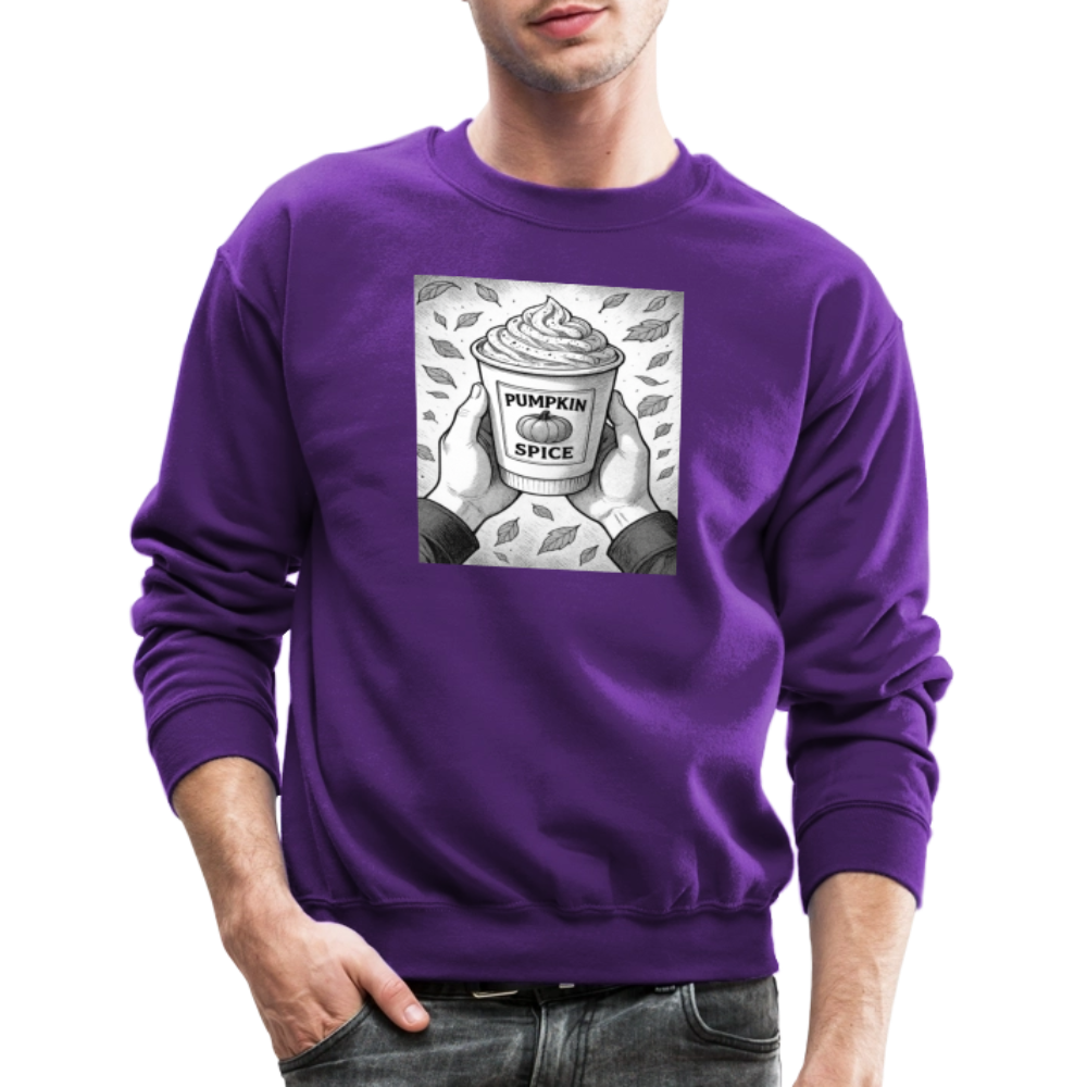 Pumpkin Spice Latte Season Design Crewneck Sweatshirt - purple