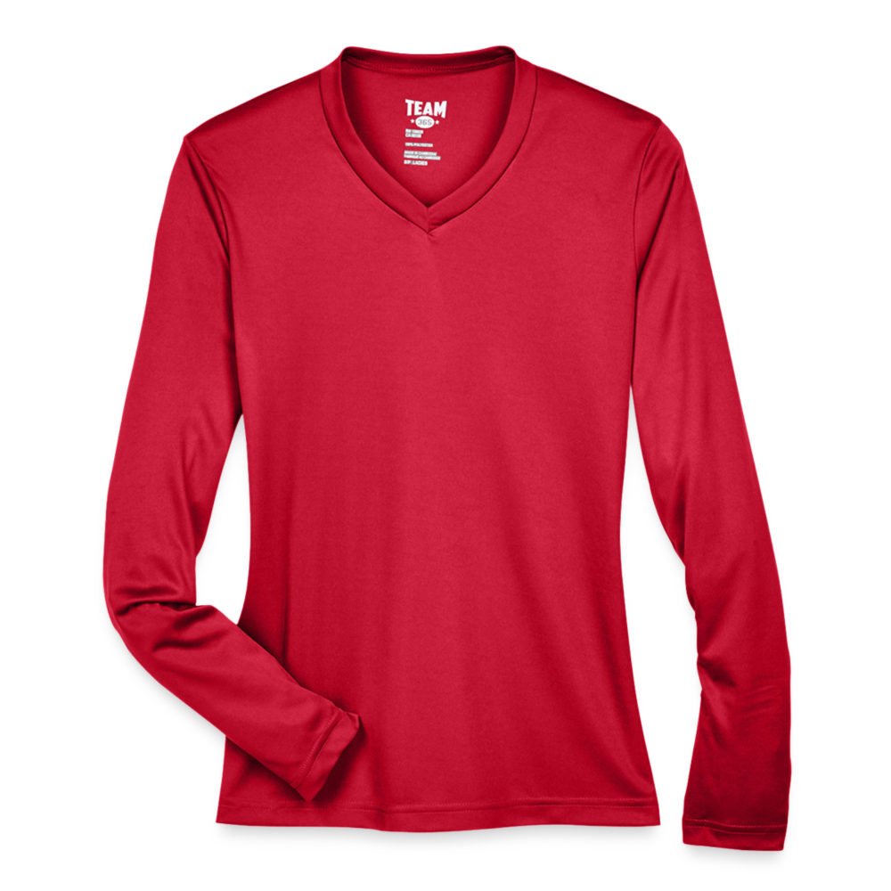 Customizable Ladies' Zone Performance Long-Sleeve T-Shirt ADD YOUR OWN PHOTO, IMAGES, DESIGNS, QUOTES AND MORE - red