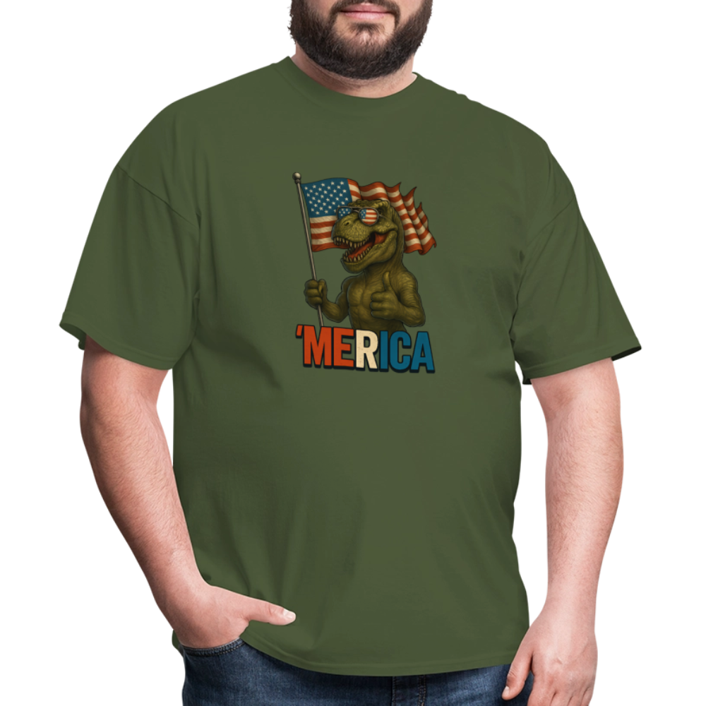 Thumbs Up Merica T Rex 4th of July Funny and Patriotic Unisex Classic T-Shirt - military green