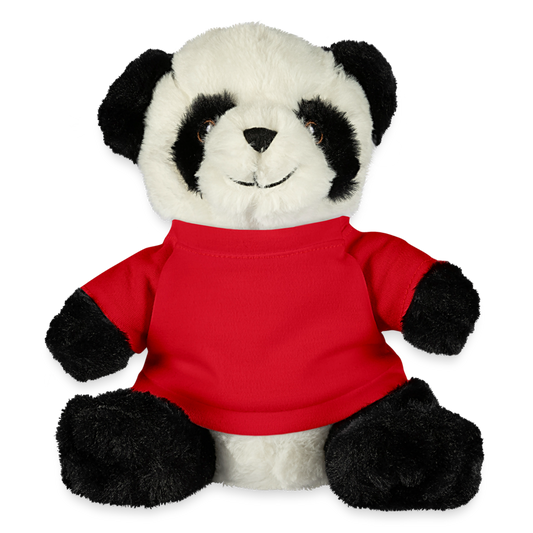 Customizable Panda Bear Plushie ADD YOUR OWN PHOTO, IMAGES, DESIGNS, QUOTES AND MORE - red