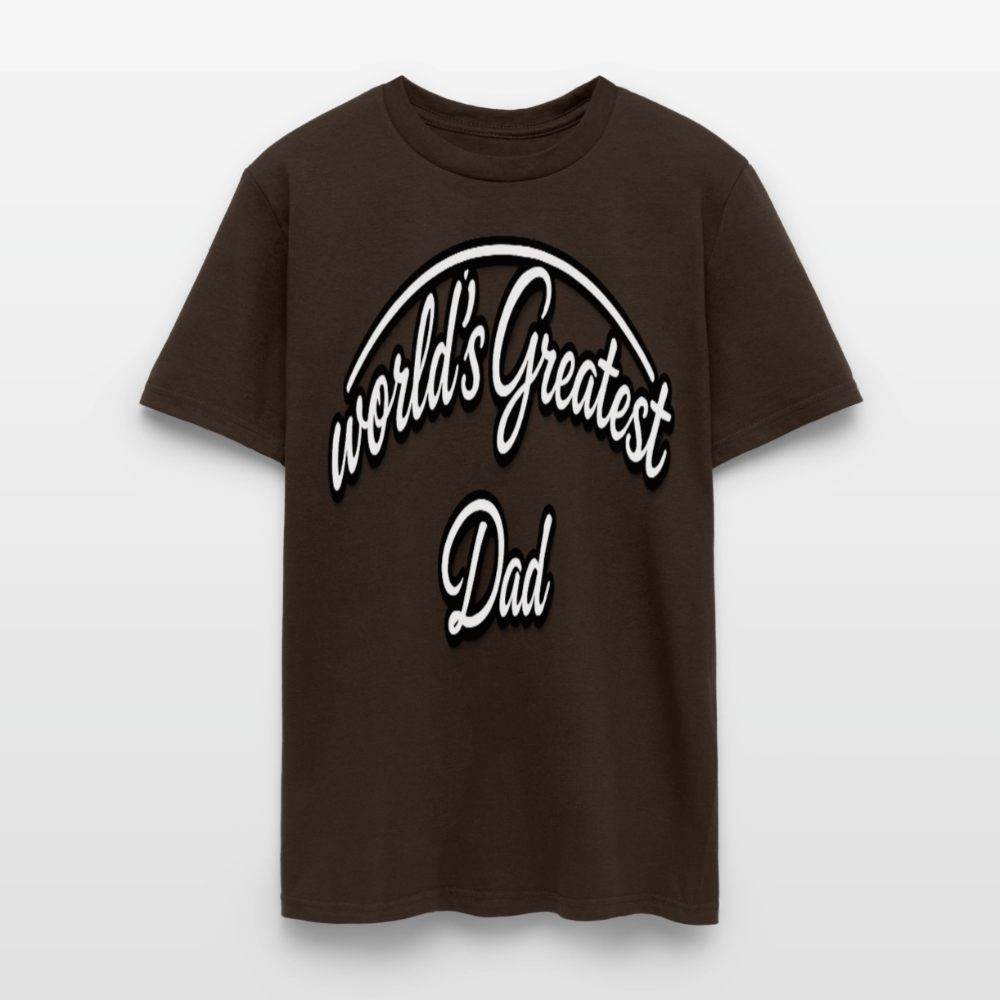 Dad Appreciation T Shirt: Worlds Greatest Dad Script - brown