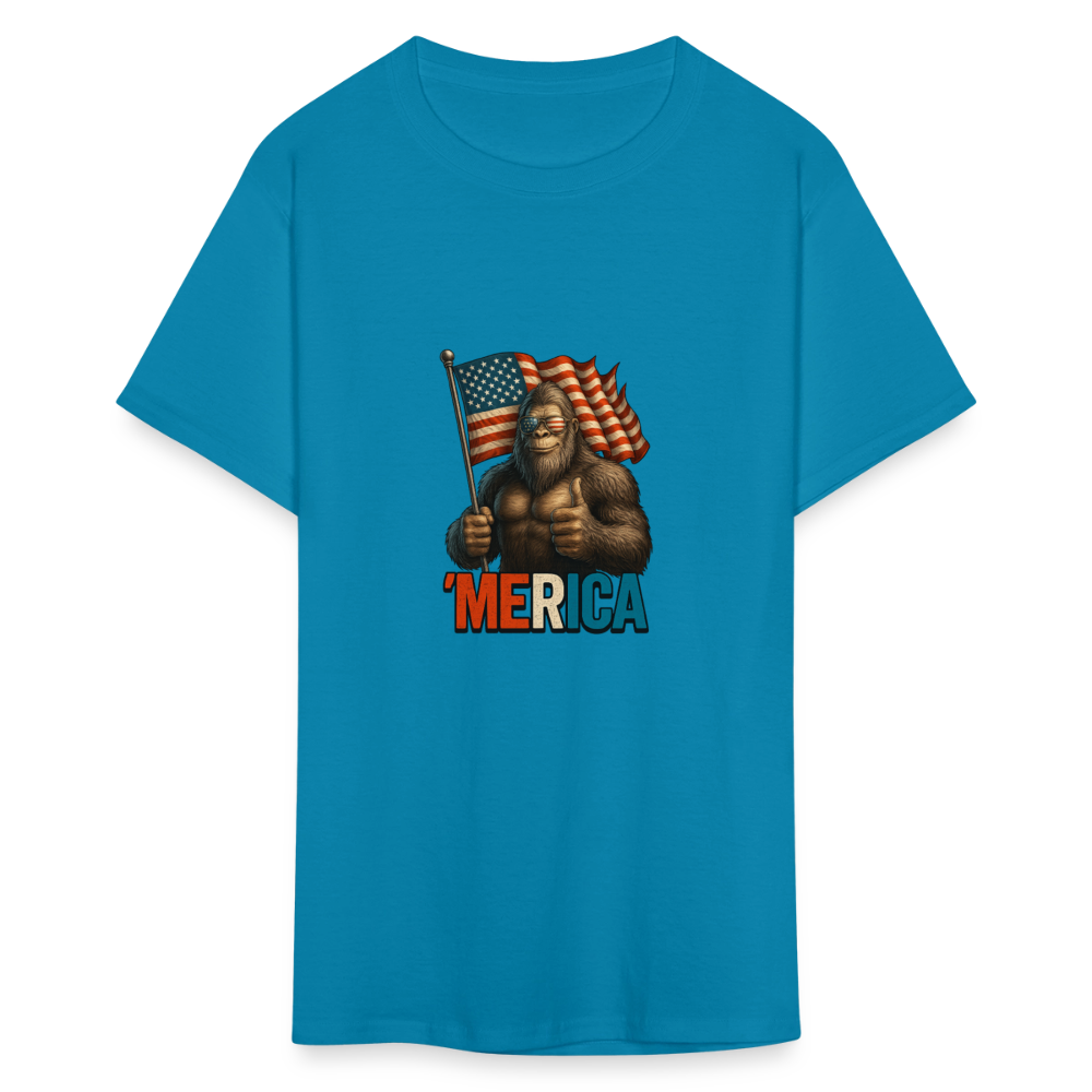 Thumbs Up Merica Big Foot 4th of July Funny and Patriotic Unisex Classic T-Shirt - turquoise