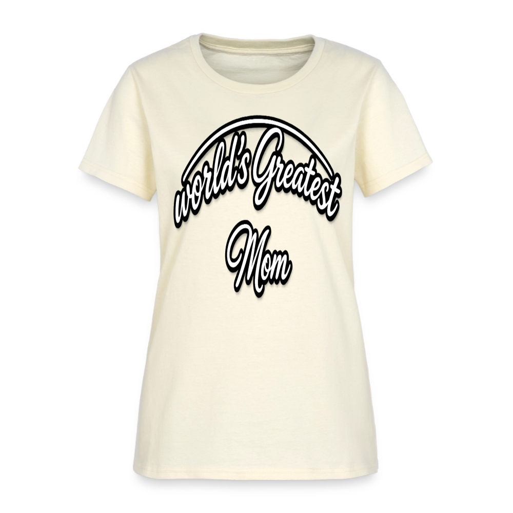 World's Greatest Mom Script Quote Women's T-Shirt - off white