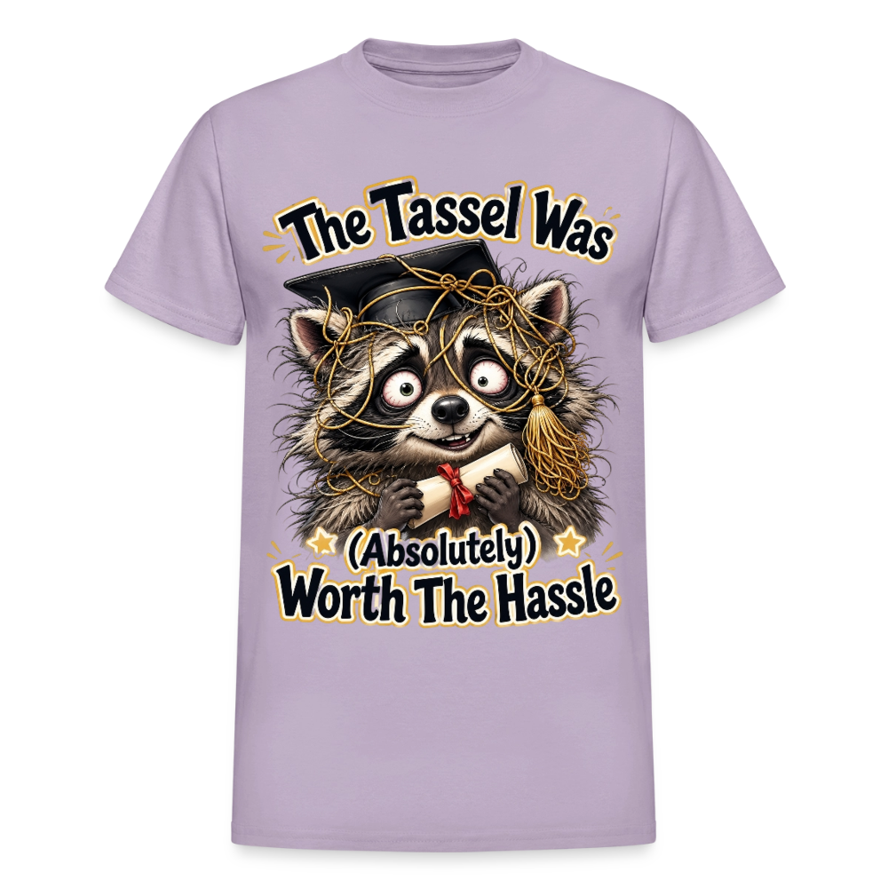 Funny Raccoon Graduation Design, Tassel Worth the Hassle Graduate Gift, Cute Animal Commencement Humor for Seniors & Students Gildan Ultra Cotton Adult T-Shirt - orchid