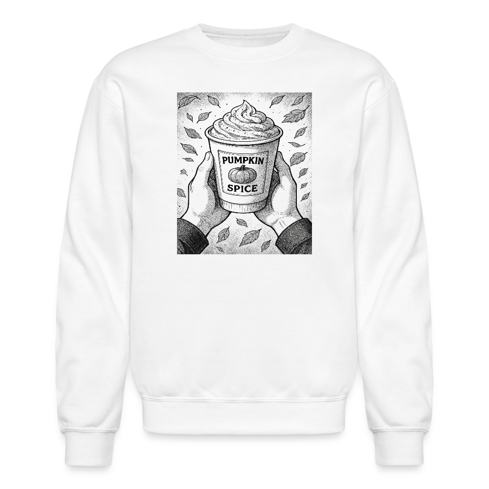 Pumpkin Spice Latte Season Design Crewneck Sweatshirt - white