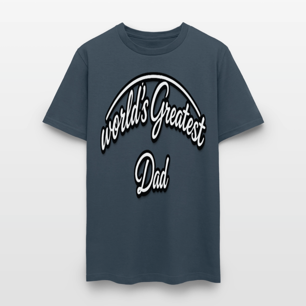 Dad Appreciation T Shirt: Worlds Greatest Dad Script -  blue dusk