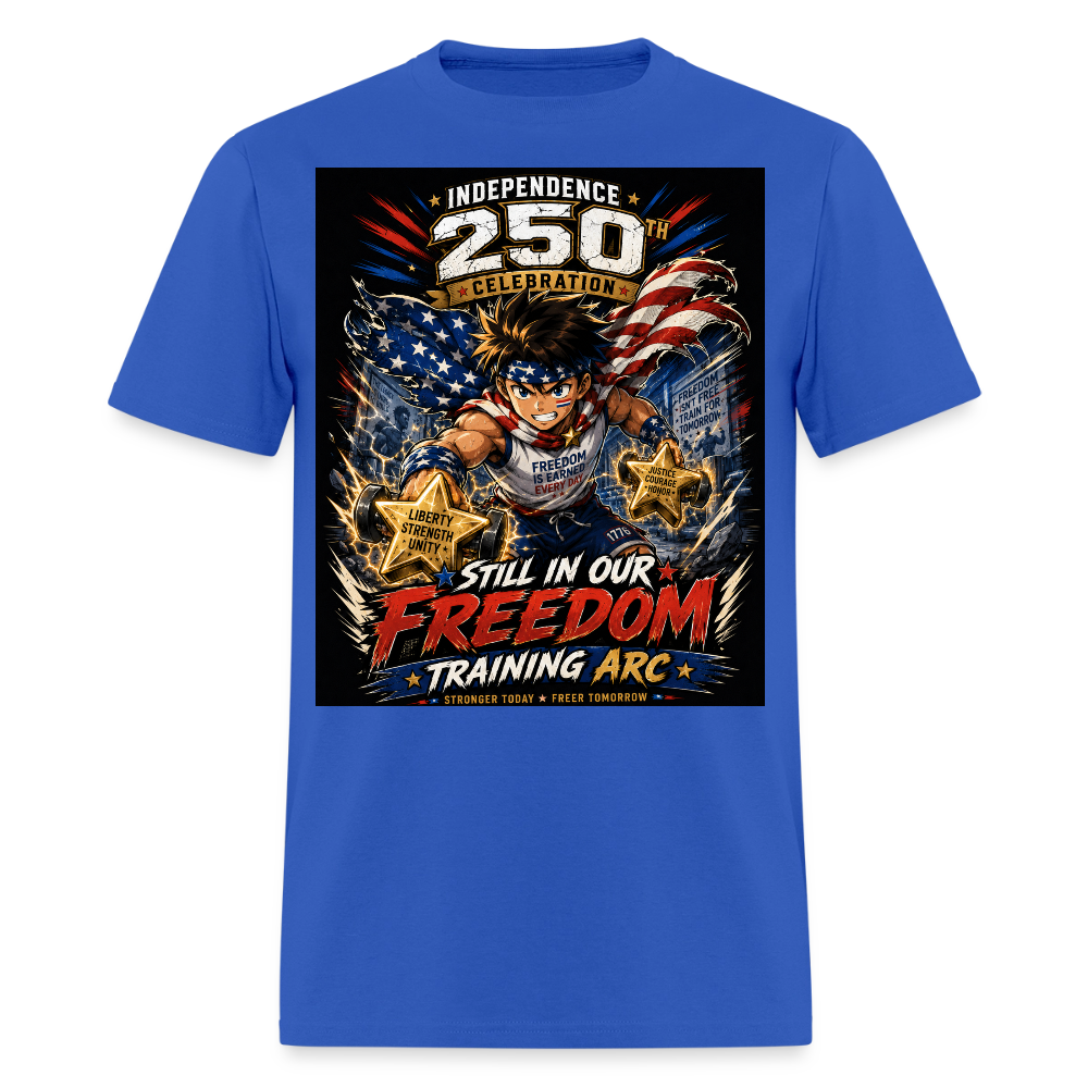 Patriotic T Shirt for July 4th Fans: Anime Hero Graphic - royal blue