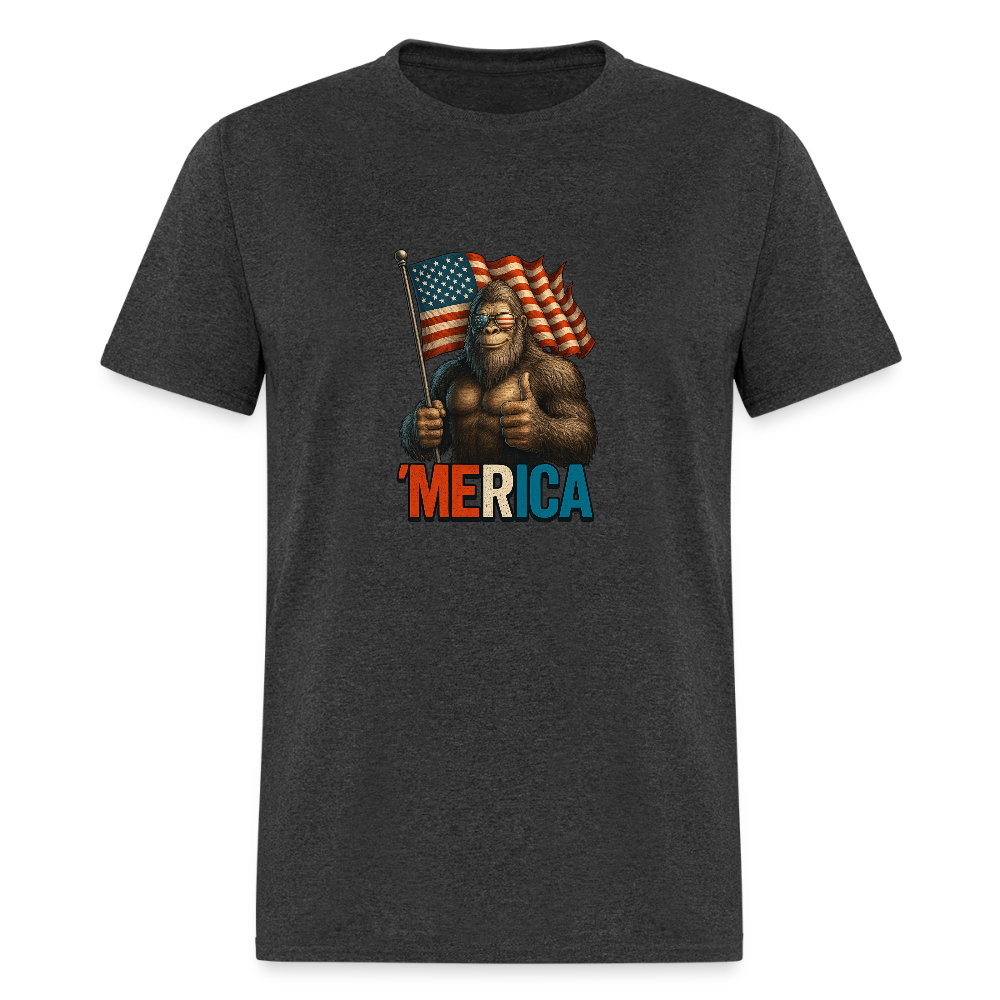 Thumbs Up Merica Big Foot 4th of July Funny and Patriotic Unisex Classic T-Shirt - heather black