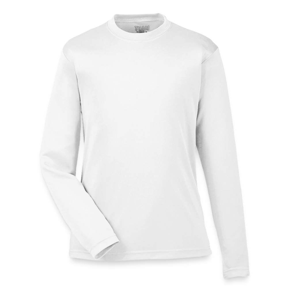 Customizable Youth Zone Performance Long-Sleeve T-Shirt ADD YOUR OWN PHOTO, IMAGES, DESIGNS, QUOTES AND MORE - white