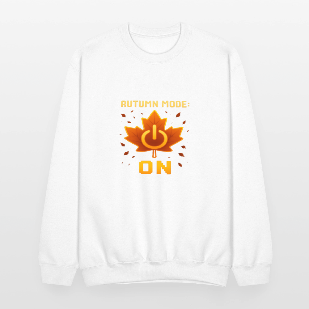 Autumn Mode On Funny Fall Quote Crewneck Sweatshirt - white