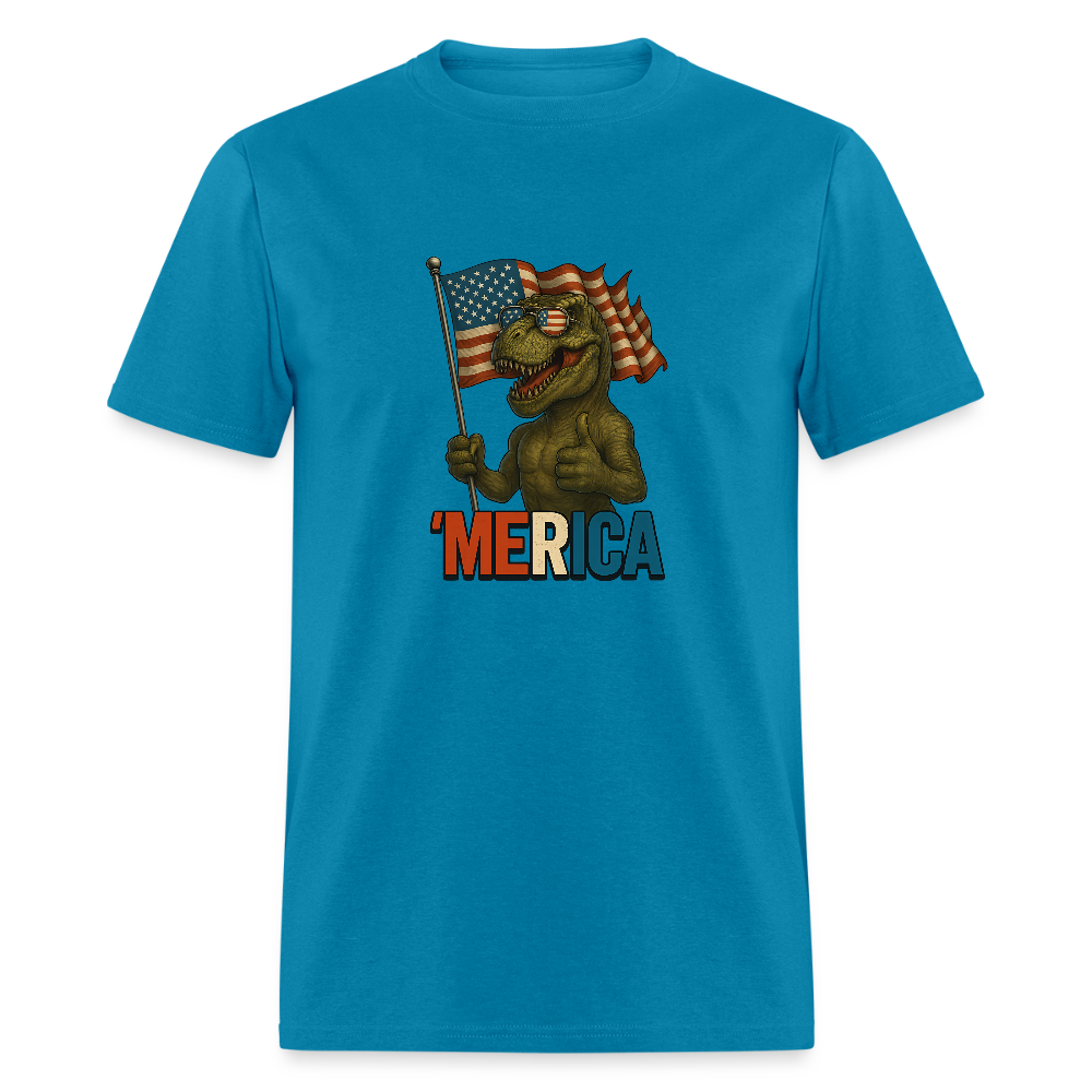 Thumbs Up Merica T Rex 4th of July Funny and Patriotic Unisex Classic T-Shirt - turquoise