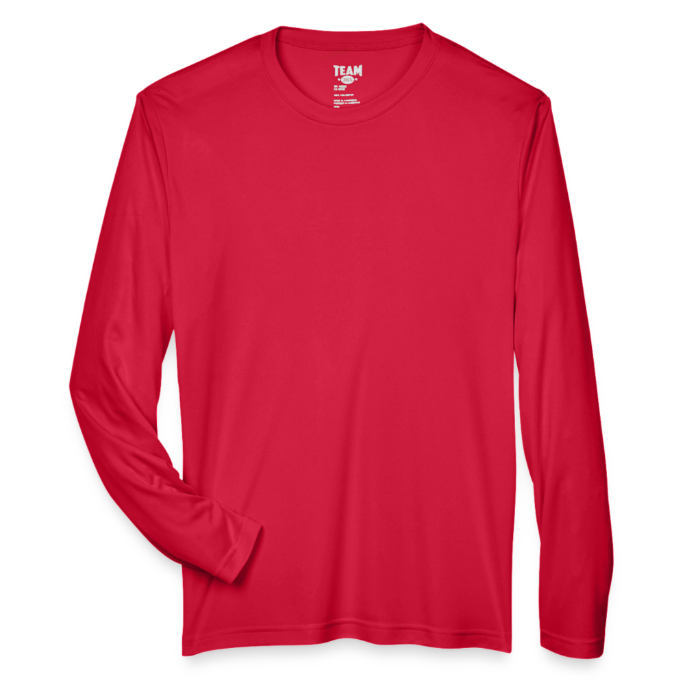 Customizable Men's Zone Performance Long-Sleeve T-Shirt ADD YOUR OWN PHOTO, IMAGES, DESIGNS, QUOTES AND MORE - red