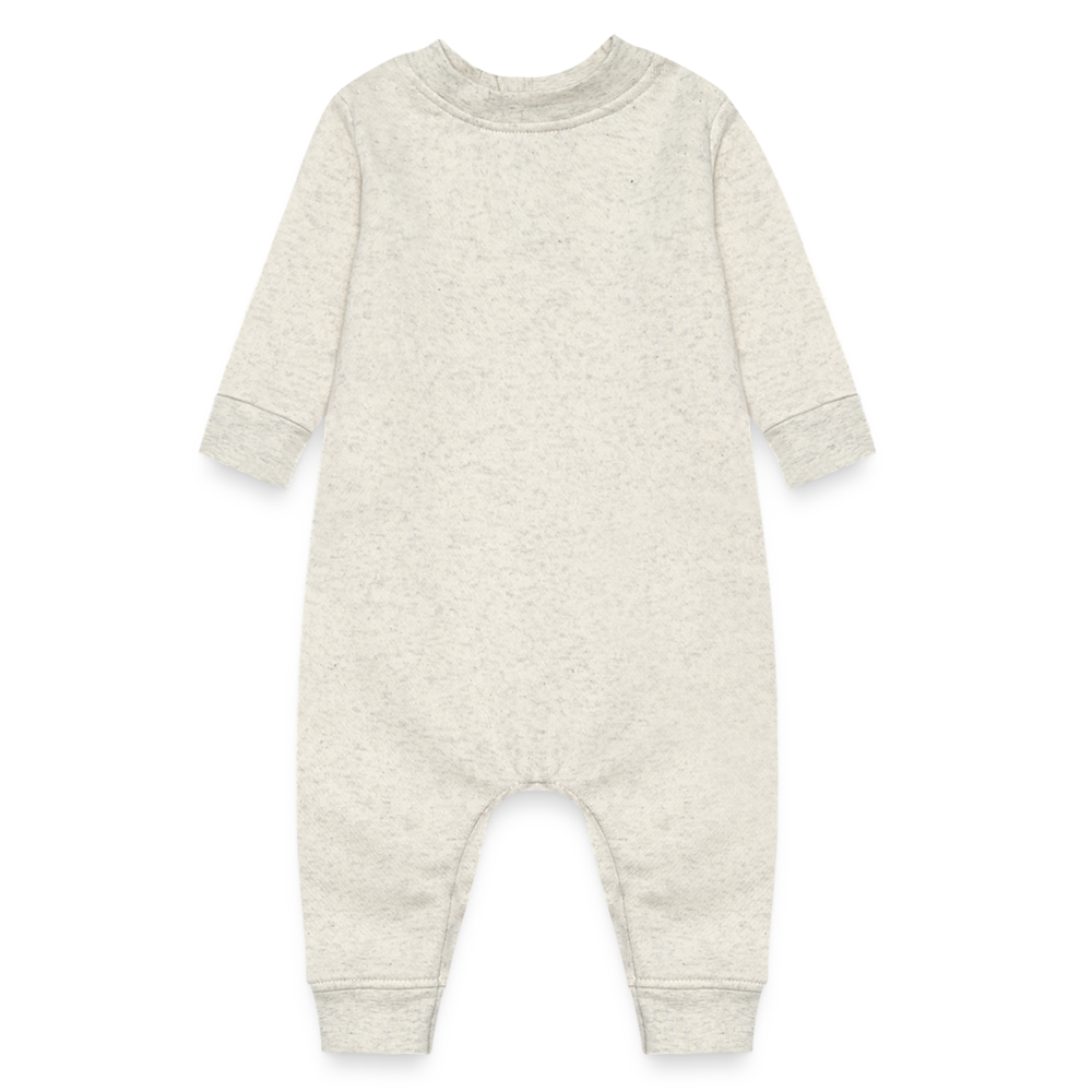 Customizable Baby Fleece One Piece ADD YOUR OWN PHOTO, IMAGES, DESIGNS, QUOTES AND MORE - heather oatmeal