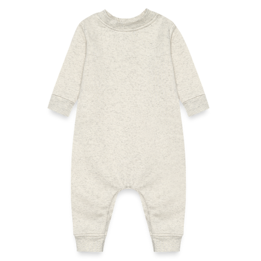 Customizable Baby Fleece One Piece ADD YOUR OWN PHOTO, IMAGES, DESIGNS, QUOTES AND MORE - heather oatmeal