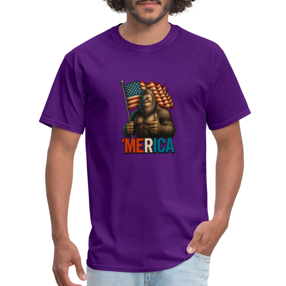 Thumbs Up Merica Big Foot 4th of July Funny and Patriotic Unisex Classic T-Shirt - purple