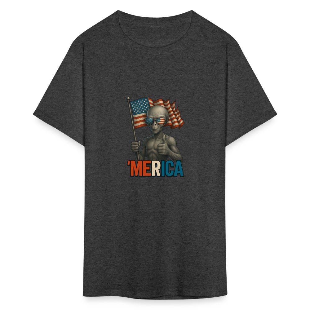 Thumbs Up Merica Alien 4th of July Funny and Patriotic Unisex Classic T-Shirt - heather black