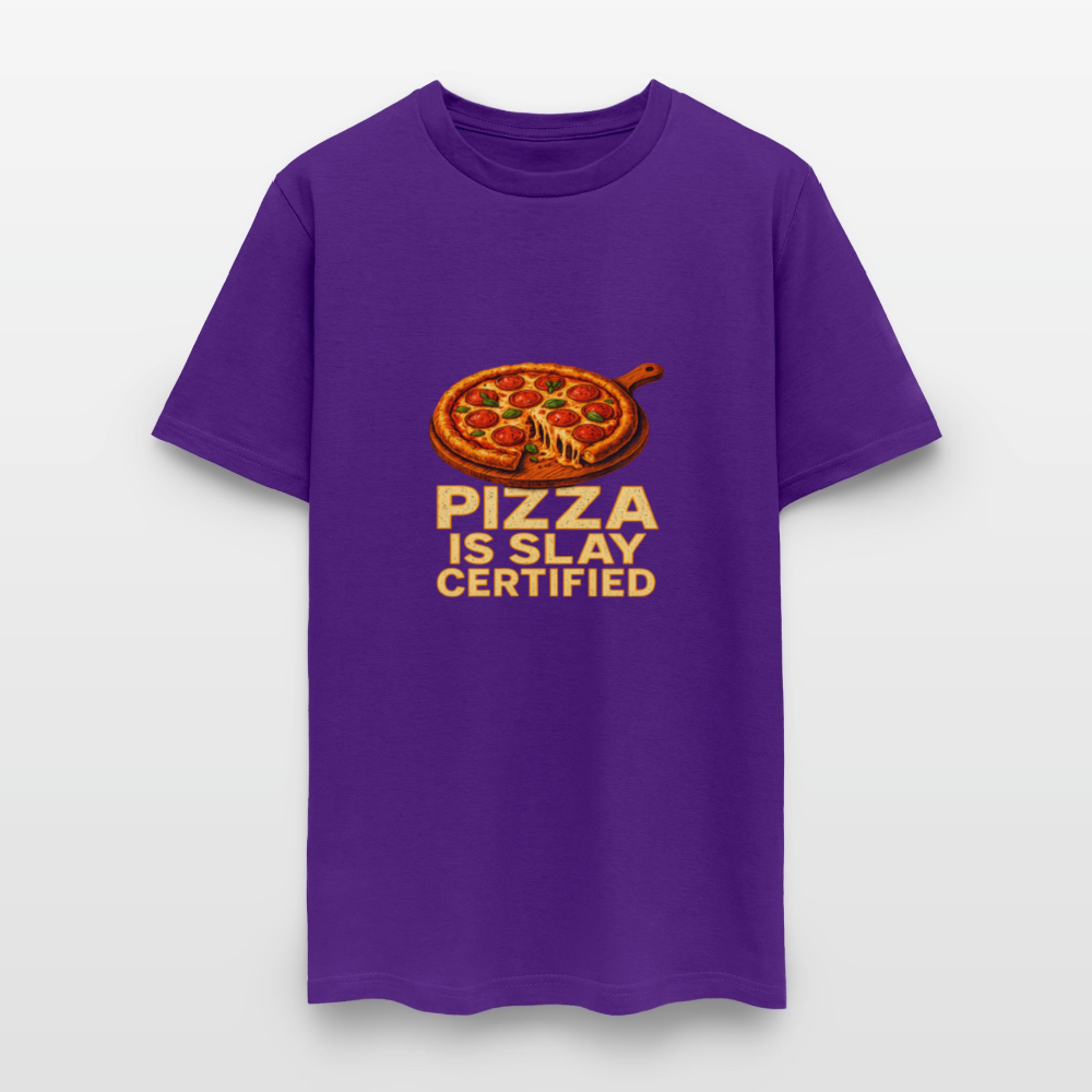 Pizza Is Slay Certified Funny Meme Gift for Pizza Lovers Unisex Classic T-Shirt - purple