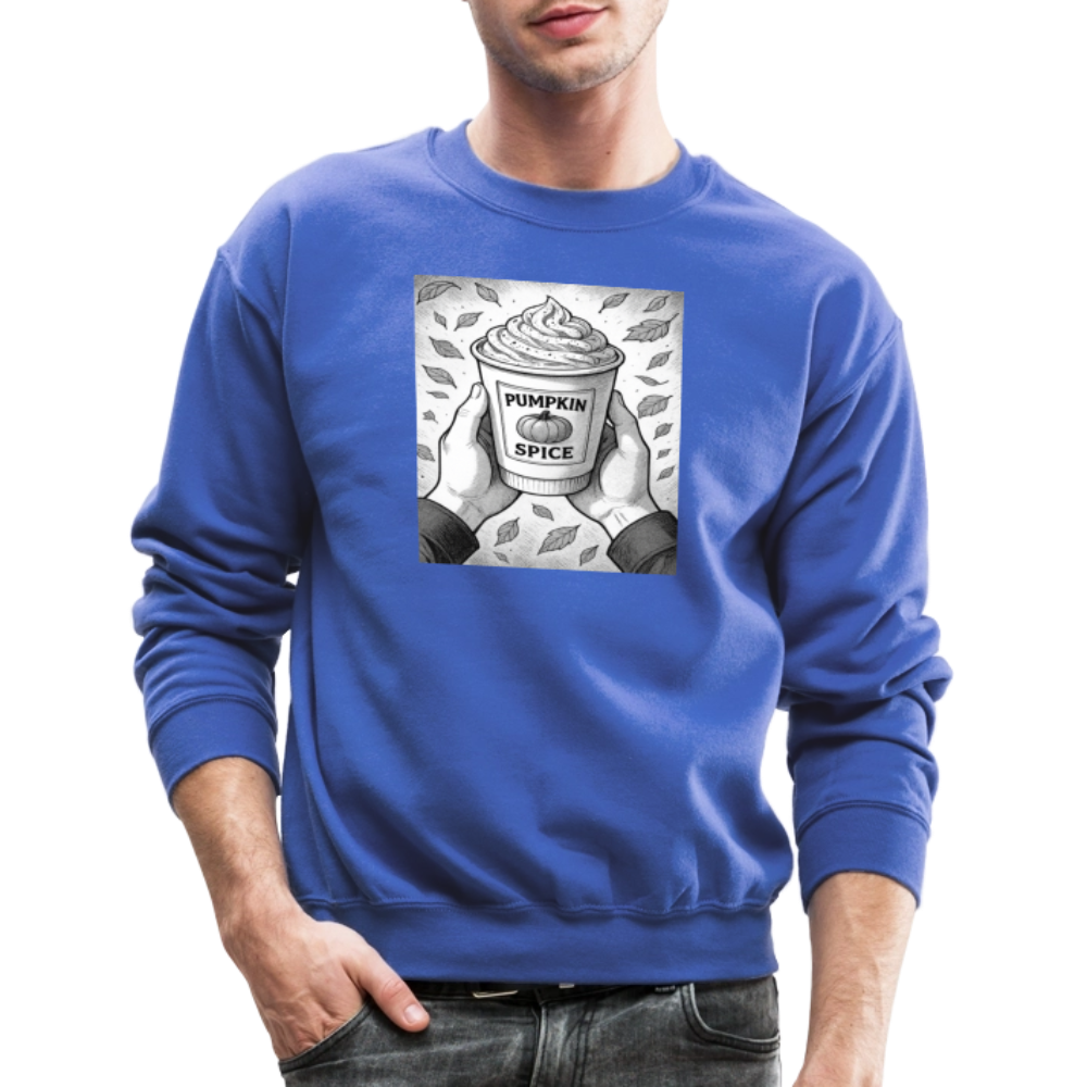 Pumpkin Spice Latte Season Design Crewneck Sweatshirt - royal blue